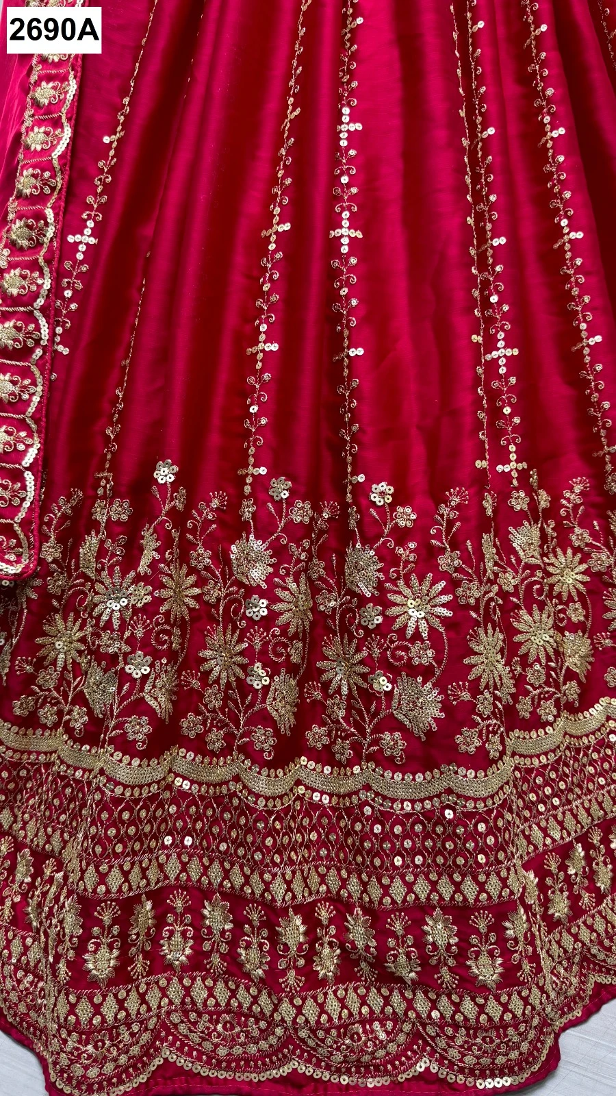 Anjani Art 2690A &amp; 2690B Satin Chiffon Wholesale Lehenga Catalog — Wholesale Lehenga, MPA wholesale from Surat — view 8